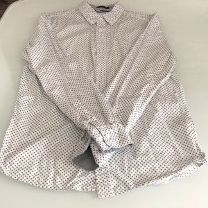 Cactus Slim Fit Flower Print White Shirt